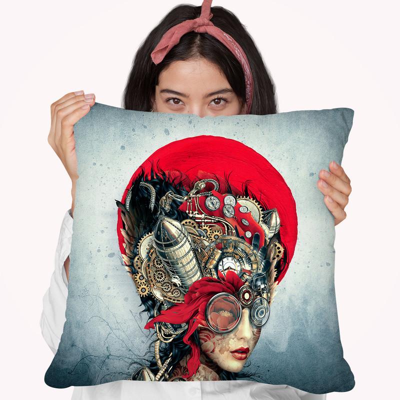 Steampunk Throw Pillow By Riza Peker 