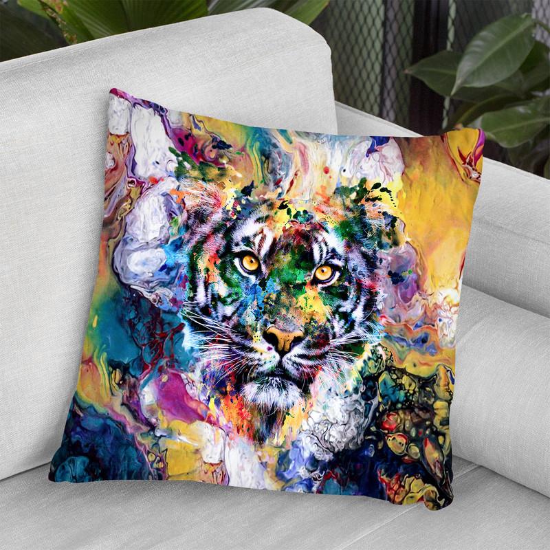 Tiger Iii Throw Pillow By Riza Peker 