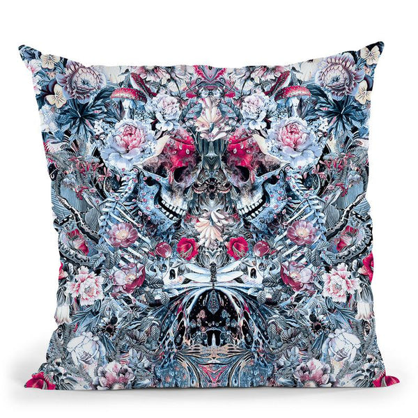 Twin Skulls Throw Pillow By Riza Peker 