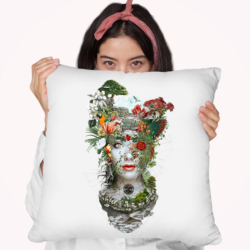 Woman Throw Pillow By Riza Peker 