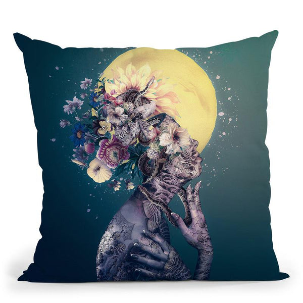 Yellow Moon Throw Pillow By Riza Peker 