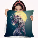 Yellow Moon Throw Pillow By Riza Peker 