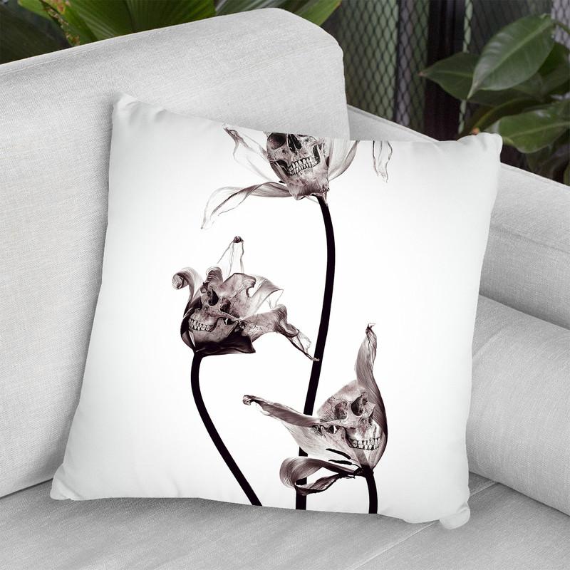 Skull Throw Pillow By Riza Peker 