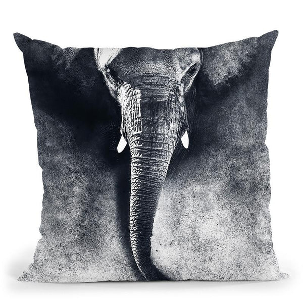 Elephant Black And White Throw Pillow By Riza Peker 