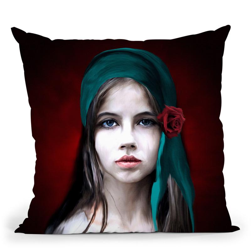 Women Potrait2 Throw Pillow By Riza Peker 