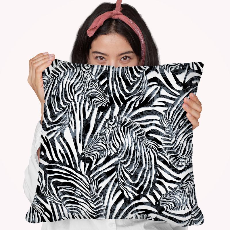 Zebra Ii Throw Pillow By Riza Peker 