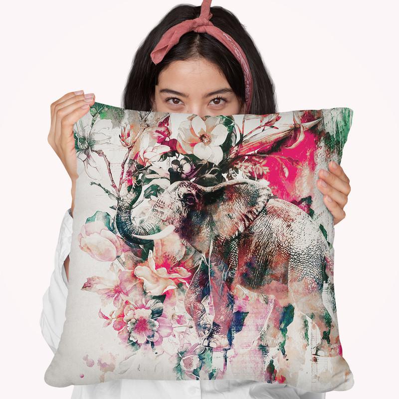 Elephant Ii Throw Pillow By Riza Peker 