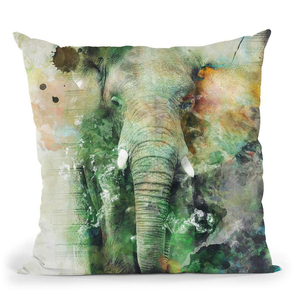 Elephant Throw Pillow By Riza Peker 