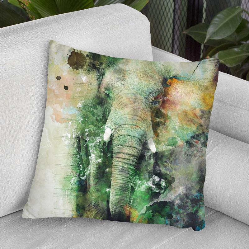 Elephant Throw Pillow By Riza Peker 
