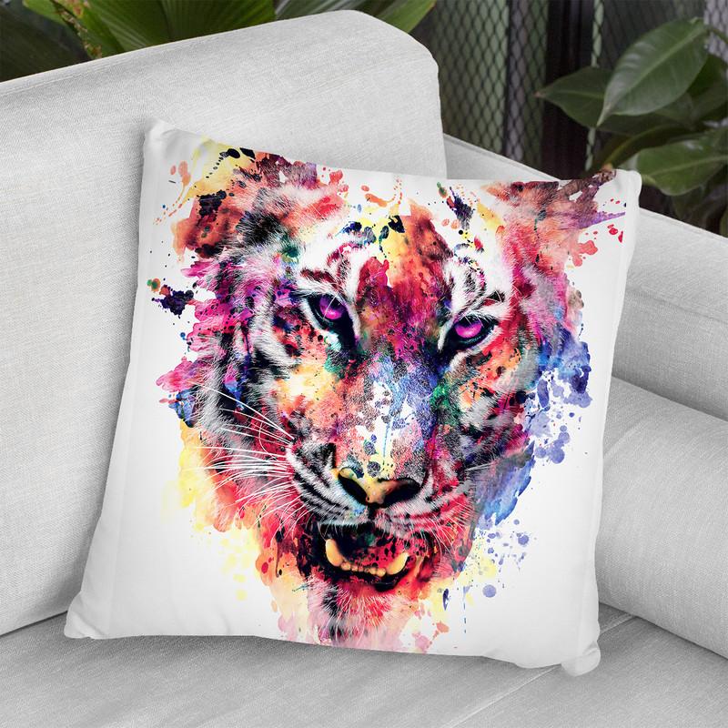 Eye Of The Tiger Throw Pillow By Riza Peker 