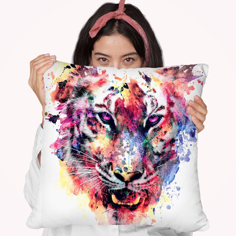 Eye Of The Tiger Throw Pillow By Riza Peker 