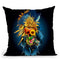 Floral Skull Vivid Iii Throw Pillow By Riza Peker 