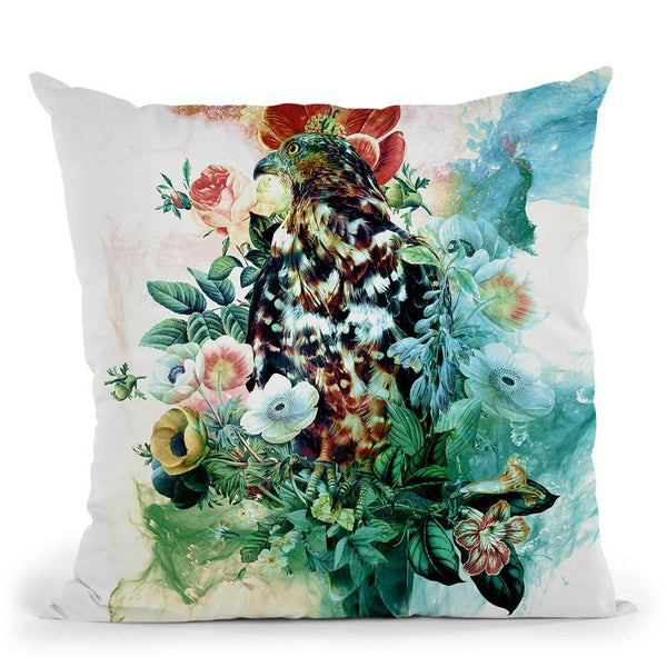 Bird In Flowers Throw Pillow By Riza Peker 