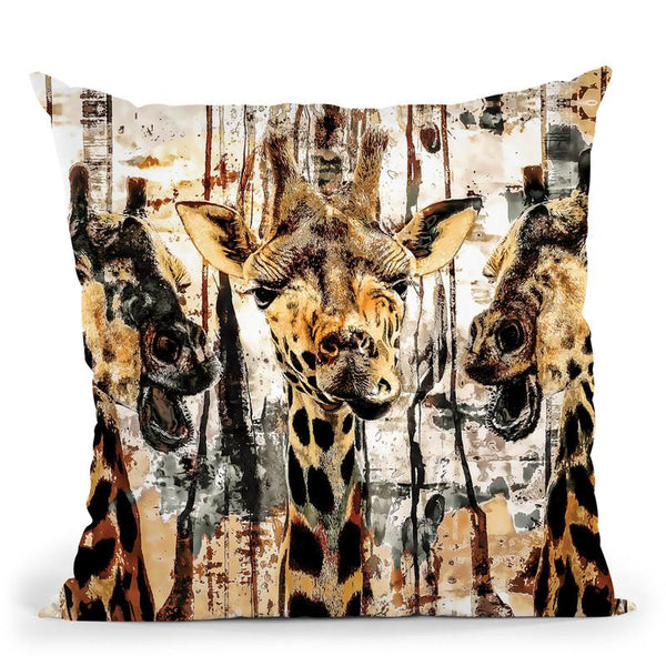 Giraffes Throw Pillow By Riza Peker 