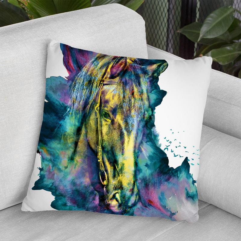 Horse Chained Beauty Throw Pillow By Riza Peker 