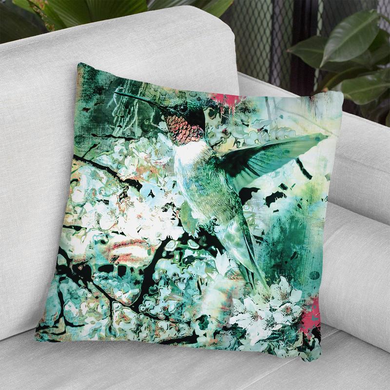 Hummingbird Throw Pillow By Riza Peker 