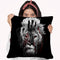 Lion - Red Eye Throw Pillow By Riza Peker 