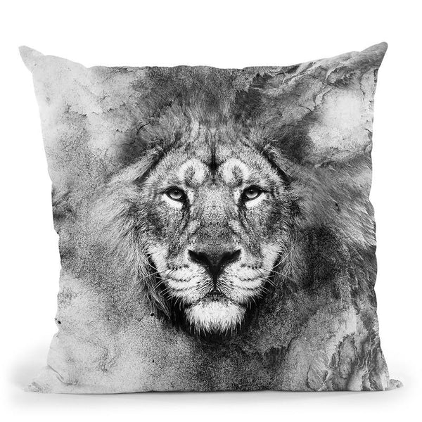 Lion Bw Throw Pillow By Riza Peker 