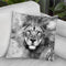 Lion Bw Throw Pillow By Riza Peker 