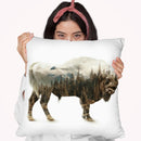 Bison Throw Pillow By Riza Peker 