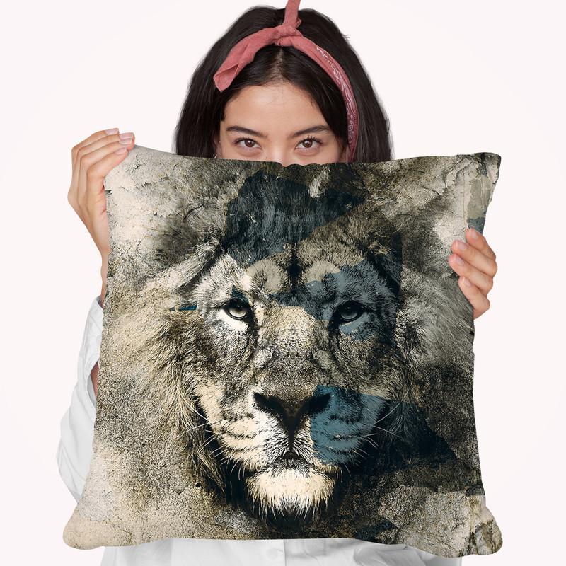 Lion Camouflage Throw Pillow By Riza Peker 