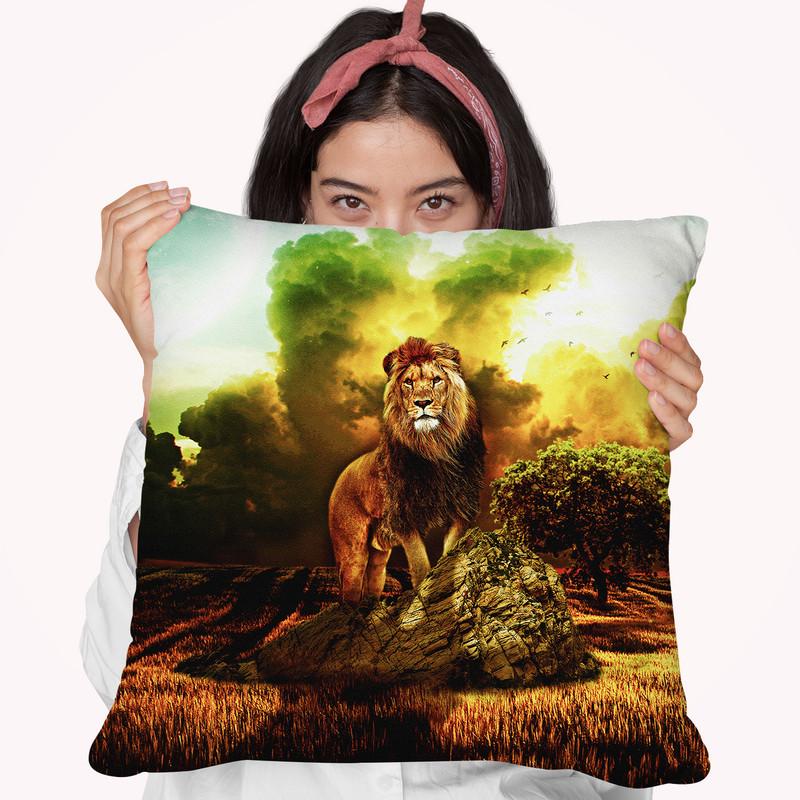 Lion Vi Throw Pillow By Riza Peker 