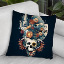 Skull And Flowers Throw Pillow By Riza Peker 