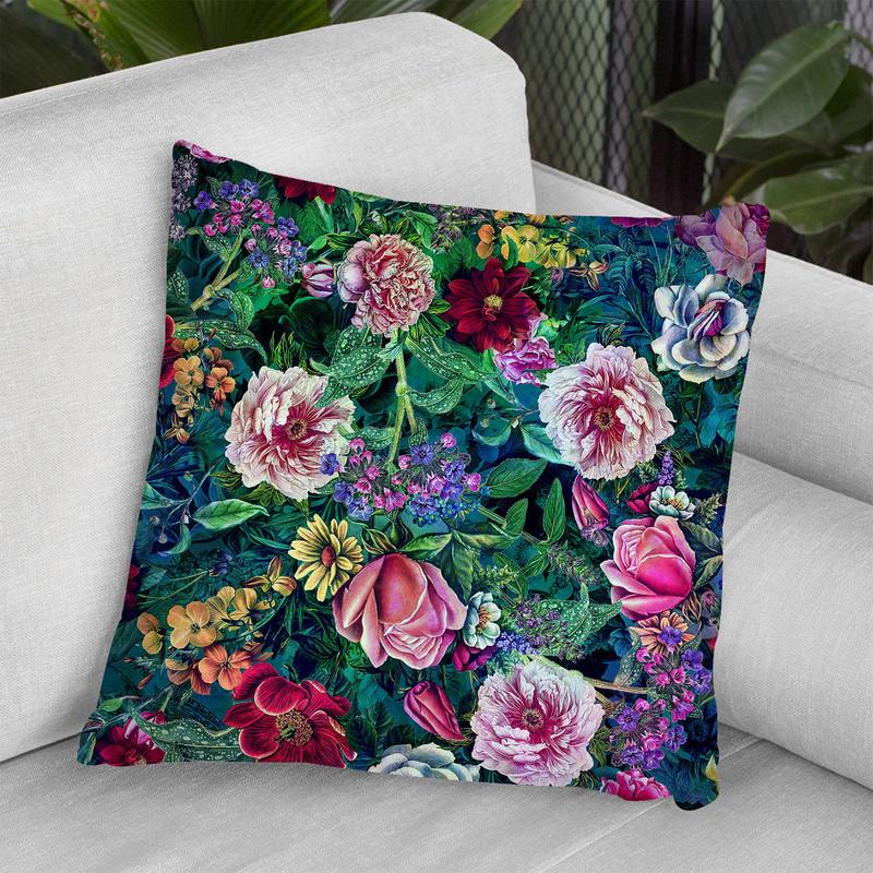 Botanical Flowers Ii Throw Pillow By Riza Peker 