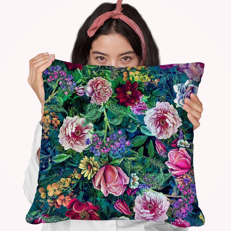 Botanical Flowers Ii Throw Pillow By Riza Peker 