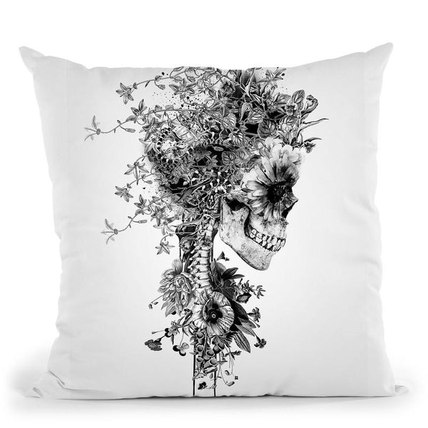 Skull Bw Throw Pillow By Riza Peker 