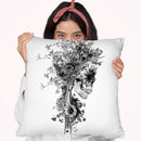 Skull Bw Throw Pillow By Riza Peker 