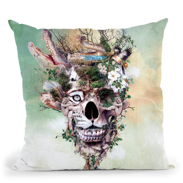 Nature Skull Ii Throw Pillow By Riza Peker 