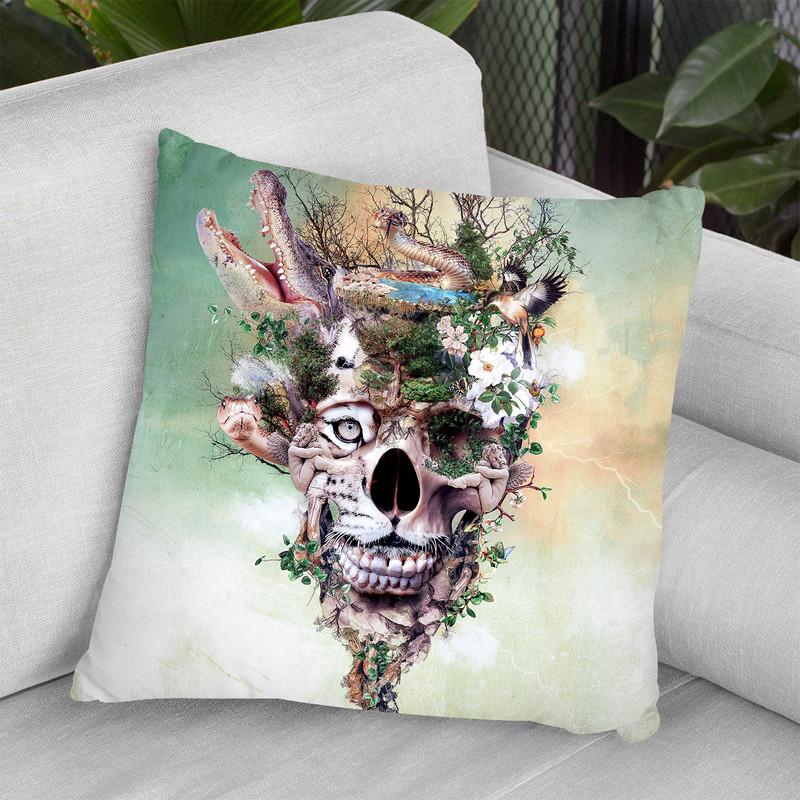 Nature Skull Ii Throw Pillow By Riza Peker 