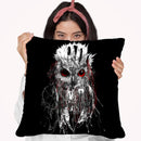 Owl - Red Eye Throw Pillow By Riza Peker 