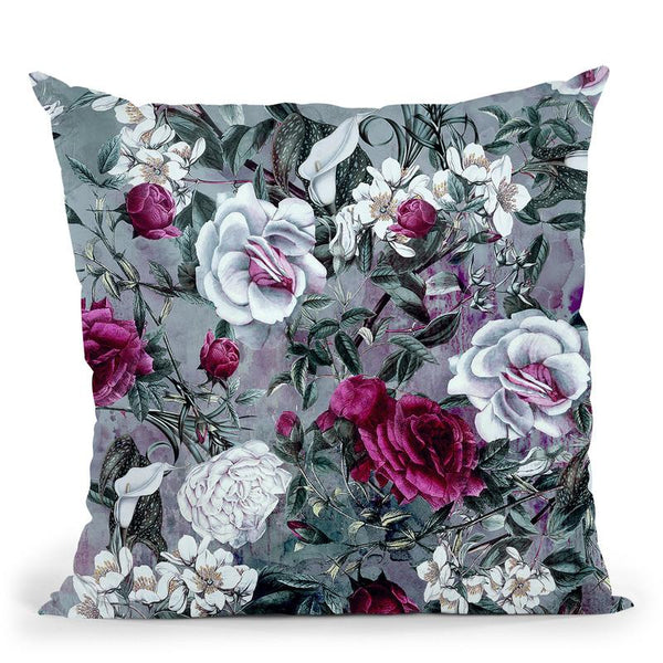 Botanical Flowers Throw Pillow By Riza Peker 