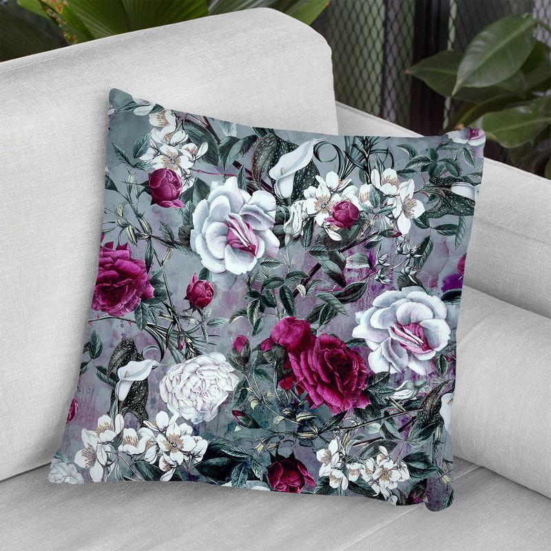 Botanical Flowers Throw Pillow By Riza Peker 