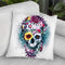 Skull Blue Throw Pillow By Riza Peker 