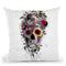 Skull Floral Throw Pillow By Riza Peker 
