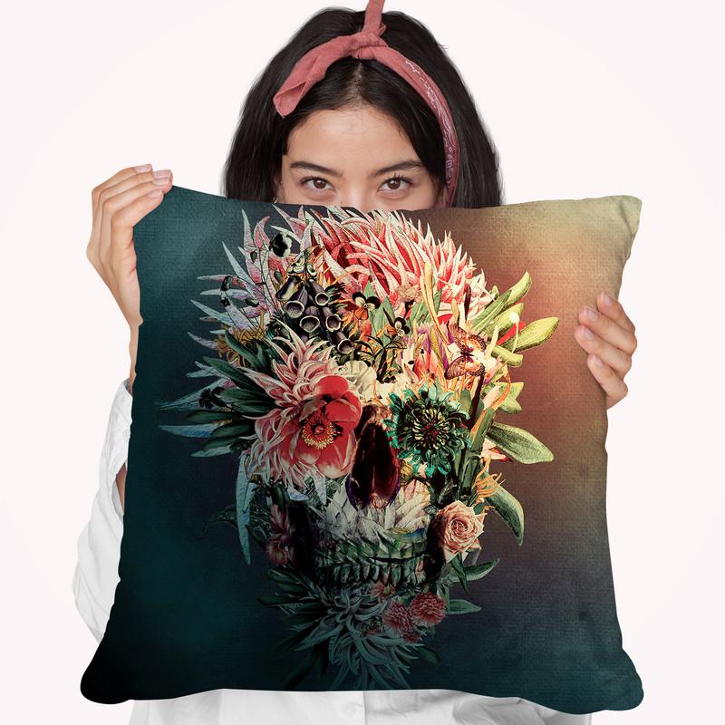 Skull Revo Throw Pillow By Riza Peker 