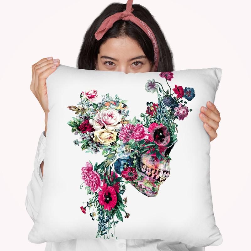 Skull Vii Throw Pillow By Riza Peker 