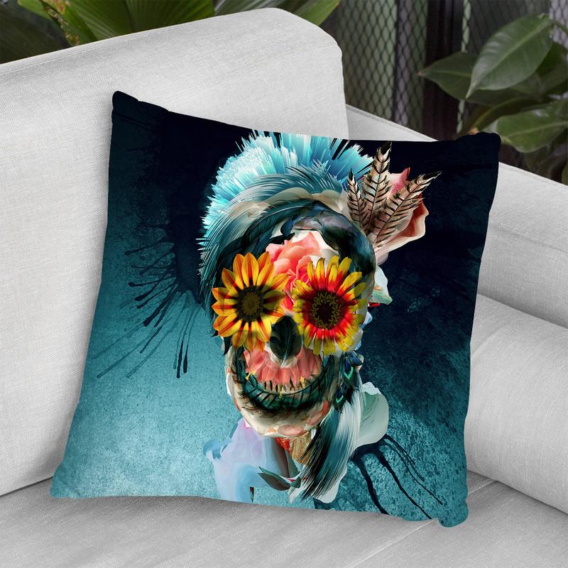 Skull Women Throw Pillow By Riza Peker 