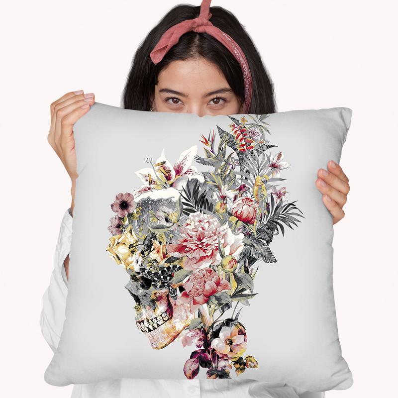 Skull Xii Throw Pillow By Riza Peker 