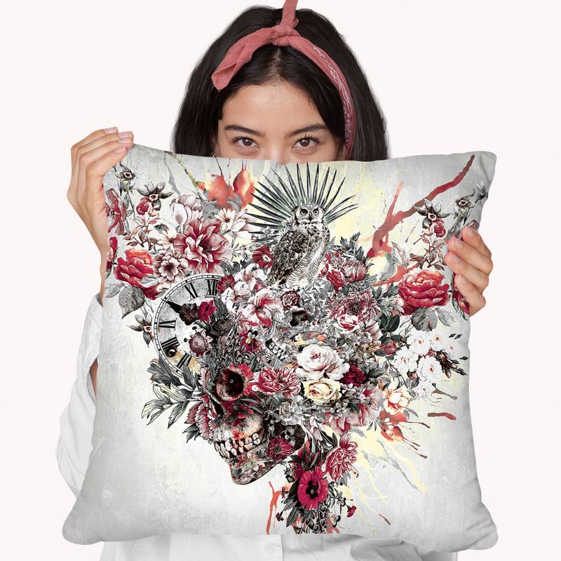 Skull Xiv Throw Pillow By Riza Peker 