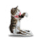 Rexiecat Waving Throw Pillow