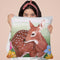 Deer In Flower Field Throw Pillow By Sally B