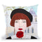 French Woman And Rose Throw Pillow By Sally B