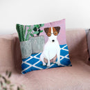 Jack Russell And Plant Throw Pillow By Sally B