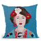 Japanese Woman And Bird Throw Pillow By Sally B