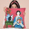 Chinese Woman And Cat Throw Pillow By Sally B