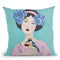 Woman With Bird And Cherry Throw Pillow By Sally B